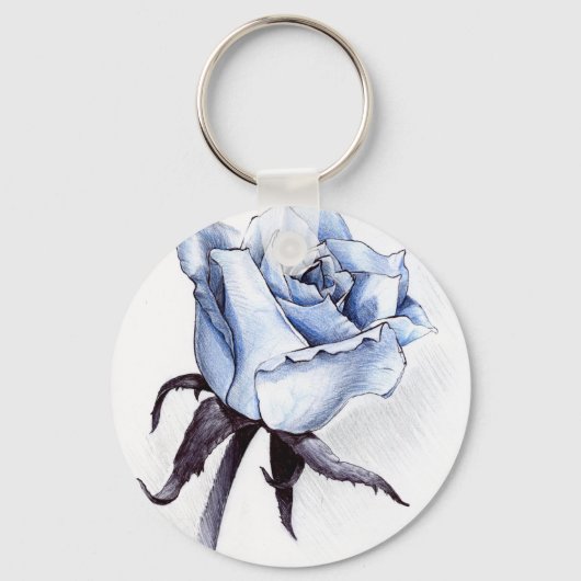 Porte-clés Porte - clé Rose bleu (Recto)