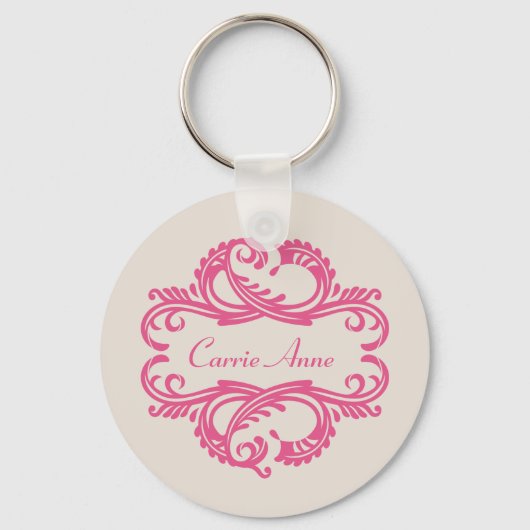 Porte-clés Porte - clé rose chic Damask (Recto)
