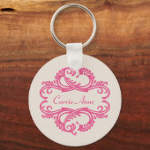 Porte-clés Porte - clé rose chic Damask (Recto)