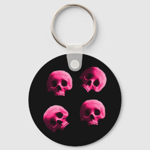 Porte-clés Porte - clé rose de crânes