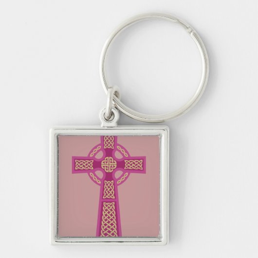 Porte-clés Porte - clé rose de croix celtique (Devant)