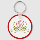 Porte-clés Porte - clé Rose de défilement rouge (Verso)