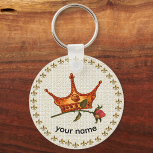 Porte-clés porte - clé rose de la Couronne