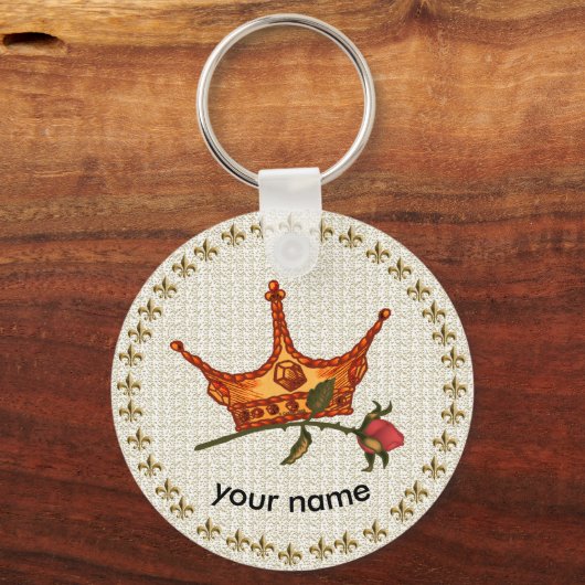 Porte-clés porte - clé rose de la Couronne (Recto)