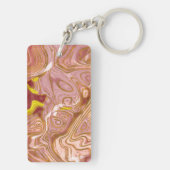 Porte-clés Porte - clé rose de monogramme en marbre rose et o (Dos)