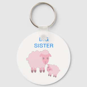 Porte-clés Porte - clé rose de moutons de bande dessinée
