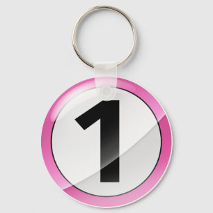 Porte-clés Porte - clé rose du numéro 1