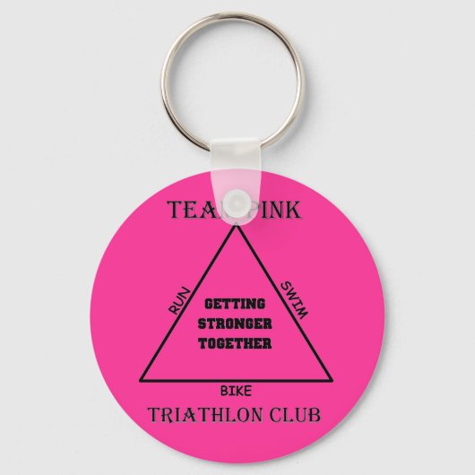 Porte-clés porte - clé rose équipe (Recto)