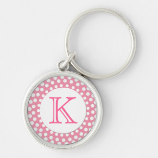 Porte-clés Porte - clé rose et blanc de monogramme