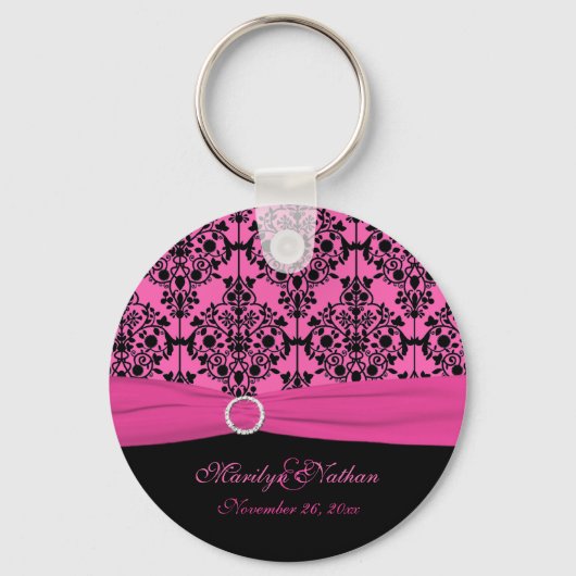 Porte-clés Porte - clé rose et noir Damask (Recto)