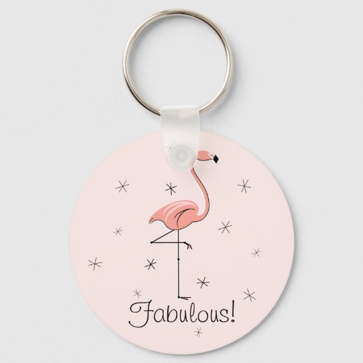 Porte-clés porte - clé rose Flamant rose (Recto)