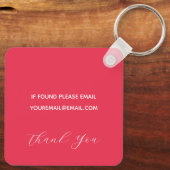 Porte-clés Porte - clé rose Fleur avec Monogramme (Verso)