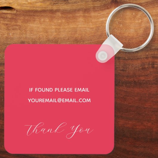 Porte-clés Porte - clé rose Fleur avec Monogramme (Verso)