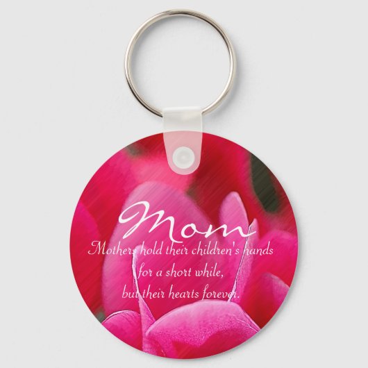 Porte-clés Porte - clé rose floral "Maman" (Recto)