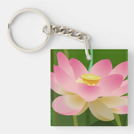 Porte-clés Porte - clé rose Lotus (Devant)