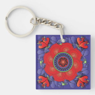 Porte-clés Porte - clé Rose Mah Jongg
