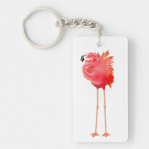 Porte-clés Porte - clé rose solitaire d'oiseau de Flamant