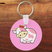 Porte-clés Porte - clé rose Vache mignon (Recto)