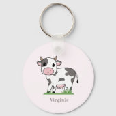 Porte-clés Porte - clé rose Vache mignon (Recto)