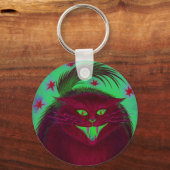 Porte-clés Porte - clé rouge chat effrayant (Recto)