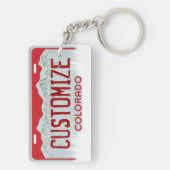 Porte-clés Porte - clé rouge de plat de permis (Dos)