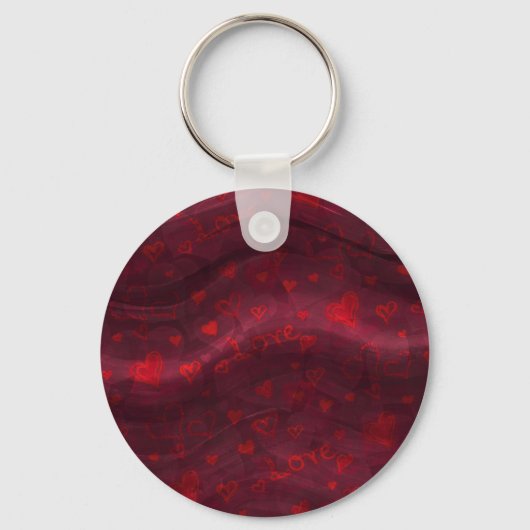 Porte-clés Porte - clé rouge foncé "Amour" (Recto)