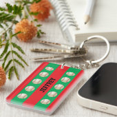 Porte-clés Porte - clé, Rouge & Vert, Noël de baseball, Noël (Devant droit)