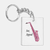 Porte-clés Porte - clé saxophone rose (Devant gauche)