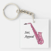 Porte-clés Porte - clé saxophone rose (Devant)