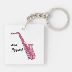 Porte-clés Porte - clé saxophone rose