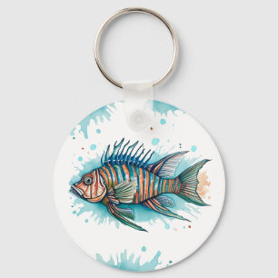 Porte-clés Porte - clé - Série Aquarelle : Poisson-Lion