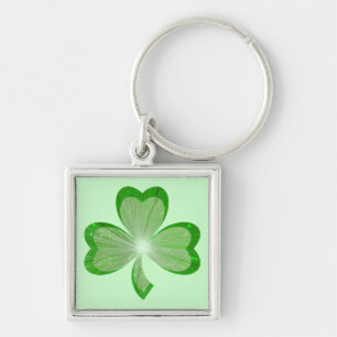 Porte-clés porte - clé shamrock carré vert