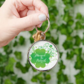 Porte-clés Porte - clé Shamrock irlandais personnalisé (Main)