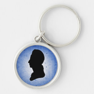 Porte-clés porte - clé "Silhouette homme sur bleu"