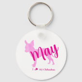 Porte-clés Porte - clé Silhouette Pastel Rose Chihuahua perso (Recto)