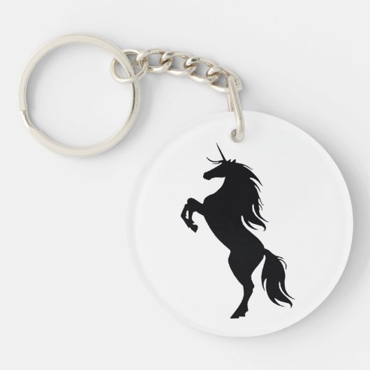 Porte-clés Porte - clé Silhouette Unicorne Noire (Devant)