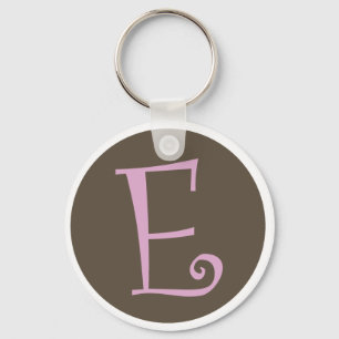 Porte-clés Porte - clé simplement Brown et rose "E "
