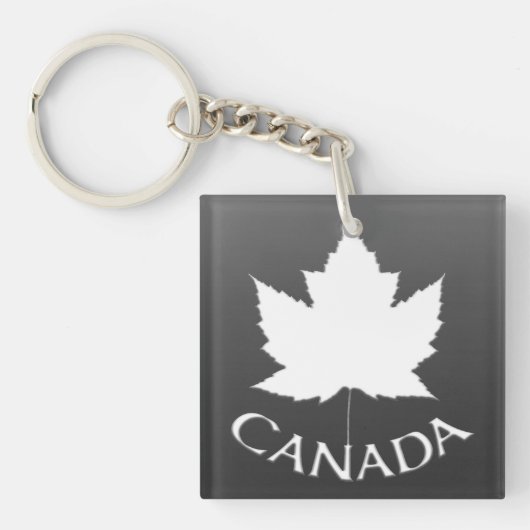 Porte-clés Porte - clé Souvenir Canada Feuille d'érable blanc (Devant)