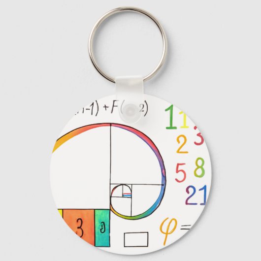 Porte-clés Porte - clé spiral Fibonacci (Recto)