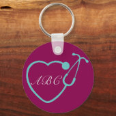 Porte-clés Porte - clé Stethoscope Monogramme Personnalisé (Recto)
