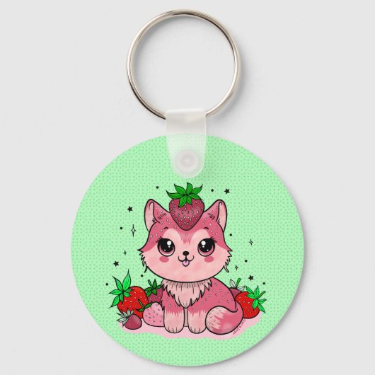 Porte-clés Porte - clé Strawberry Kitty (Recto)
