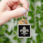 Porte-clés Porte - clé sur mesure Fleur de Lis Argent (main)