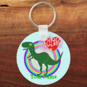 Porte-clés Porte - clé T-Rex Dinosaur vert avec nom (Recto)