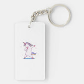 Porte-clés Porte - clé tamponnant de licorne mignonne unique (Dos)