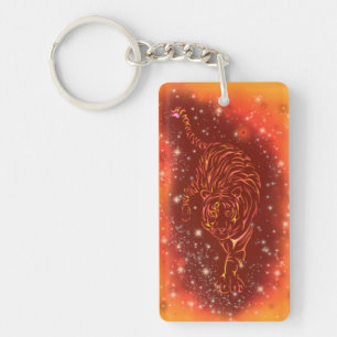 Porte-clés Porte - clé Tigre Courir À Galaxy Starry Night