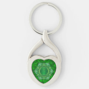 Porte-clés Porte - clé tordu par Chakra en métal de coeur d
