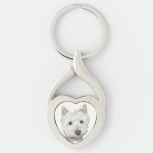 Porte-clés Porte - clé torsadé par art en métal de chien d