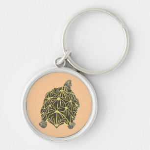 Porte-clés Porte - clé tortue étoile noire et jaune