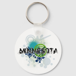 Porte-clés Porte - clé tramé grunge moderne du Minnesota