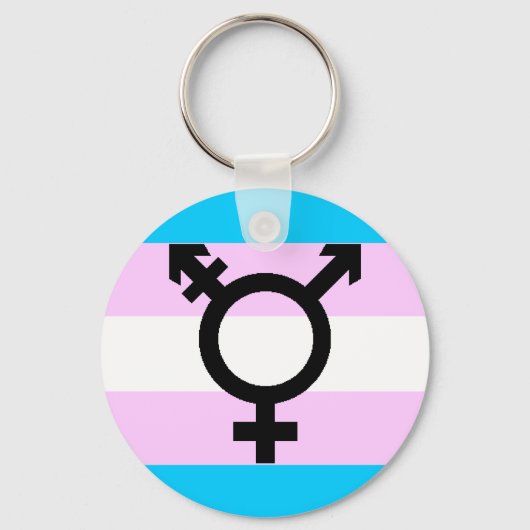 Porte-clés Porte - clé Trans Pride - avec symbole (Recto)